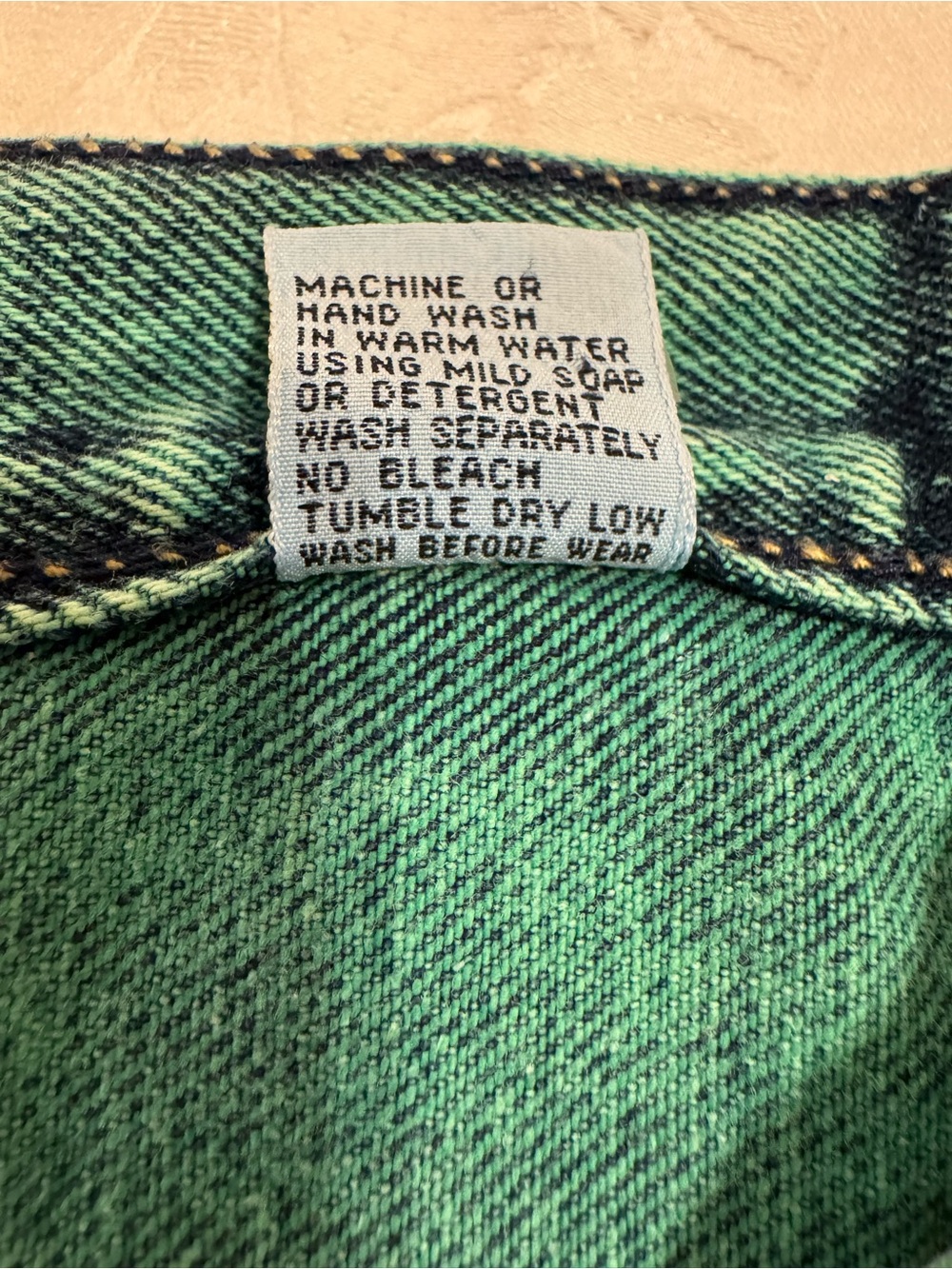 Vintage Slick Men's Denim Jeans, Size 32 x 32, Straight-Leg, Acid Wash Teal, Y2K - Picture 11 of 11